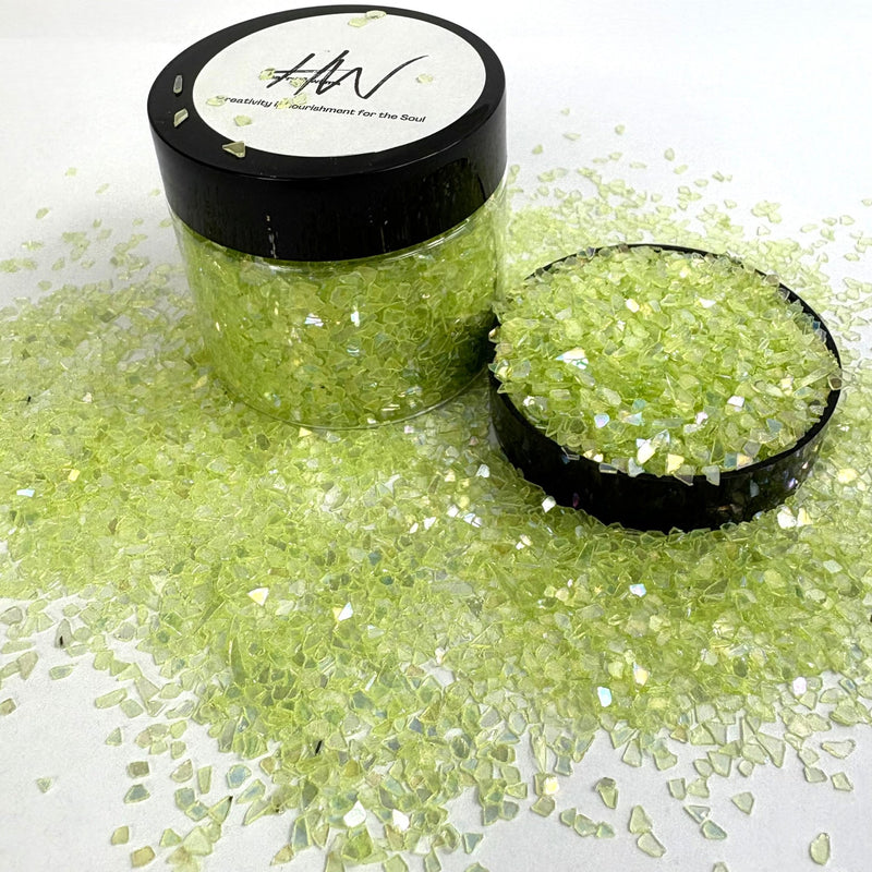 Irregular Sparkle Glass 80g Jar - Lime - Harry & Wilma