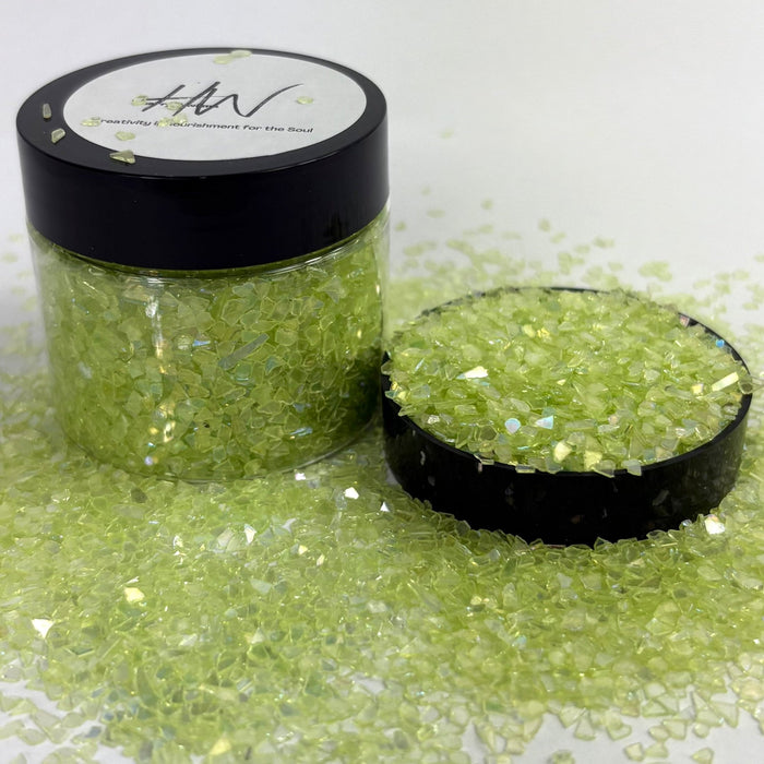 Irregular Sparkle Glass 80g Jar - Lime - Harry & Wilma
