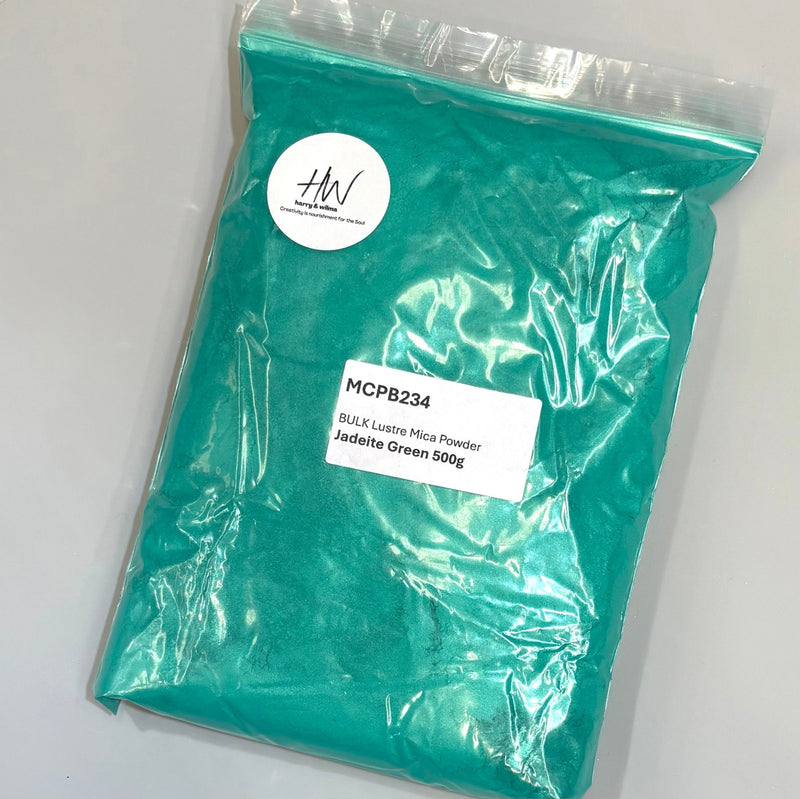 Jadeite Green BULK Lustre Mica Powder 500g bag - Harry & Wilma