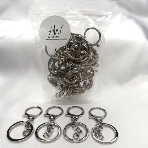 Keychains Silver with Large Lobster Clasp (20pc) - Harry & Wilma