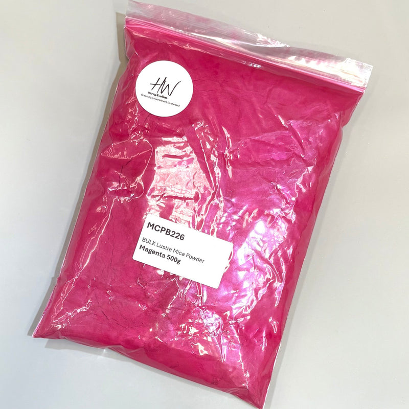 Magenta BULK Lustre Mica Powder 500g bag - Harry & Wilma