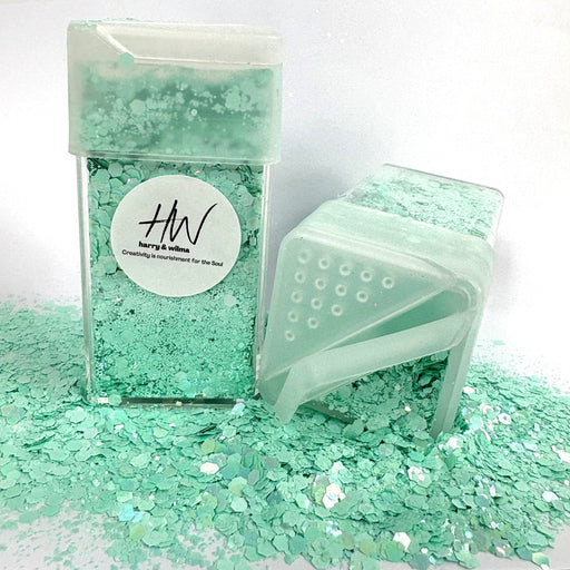 Pastel Holographic Glitter - Pastel Mint 42g - Harry & Wilma