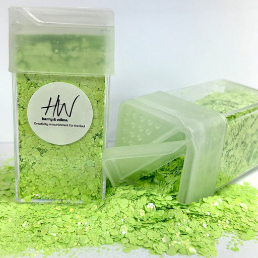 Pastel Holographic Glitter - Soft Lime 42g - Harry & Wilma