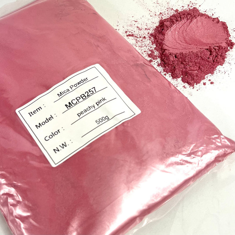 Peachy Pink BULK Lustre Mica Powder 500g bag - Harry & Wilma