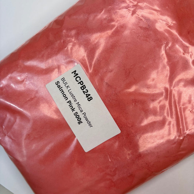 Salmon Pink BULK Lustre Mica Powder 500g bag - Harry & Wilma