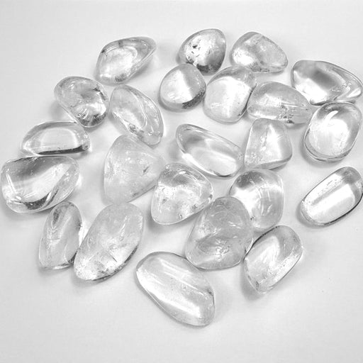 Semi Precious Polished Stone 250g - clear quartz 23pc approx 2.5cm to 3.5cm - Harry & Wilma