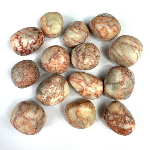Semi Precious Polished Stone 250g - red net stone 14pc 3cm per pc - Harry & Wilma