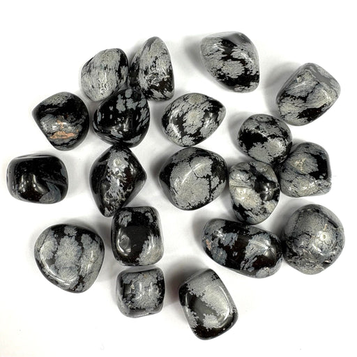 Semi Precious Polished Stone 250g - snowflake obsidian 19pc 2.5cm - 3cm per pc - Harry & Wilma