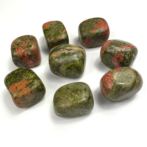 Semi Precious Polished Stone 250g - unakite 8pc 2.5cm to 3cm - Harry & Wilma