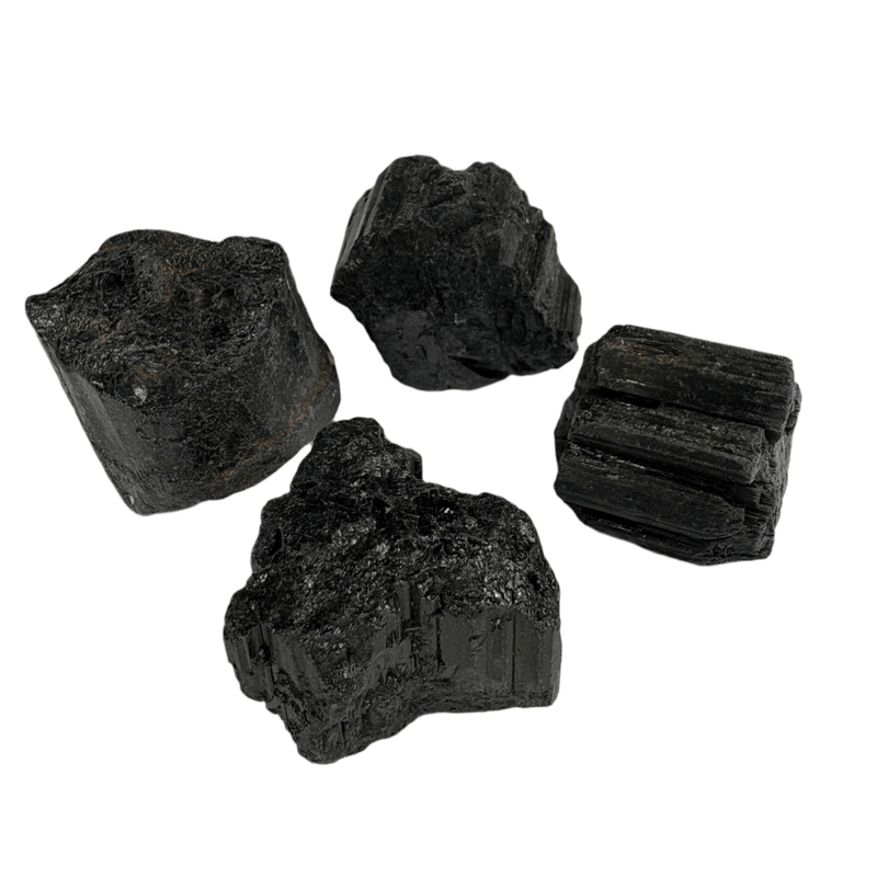 Semi Precious Rough Stone 100g - Black Tourmaline 4pc x 3cm - Harry & Wilma