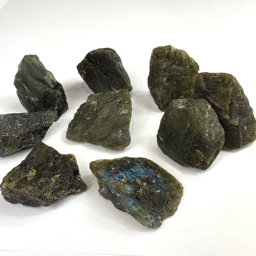 Semi Precious Rough Stone 250g - labradorite 9pc 3.5cm - 4.5cm - Harry & Wilma
