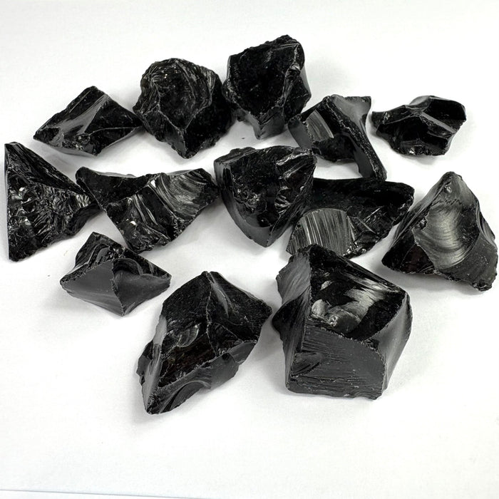 Semi Precious Rough Stone 250g - obsidian 13pc 3.5cm - 4.5cm per pc - Harry & Wilma