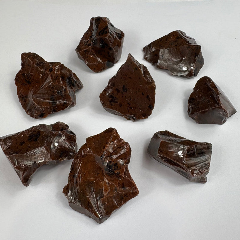 Semi Precious Rough Stone 250g - red obsidian 8pc 3.5cm - 4.5cm - Harry & Wilma