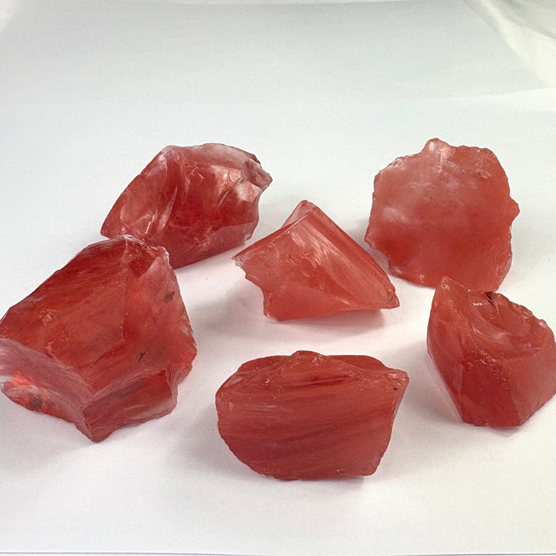 Semi Precious Rough Stone 250g - red smelting stones 6pc 3.5cm - 4.5cm - Harry & Wilma