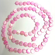 Shell Natural Dyed Mother of Pearl 15mm Disc Pink 3 Strands - Harry & Wilma