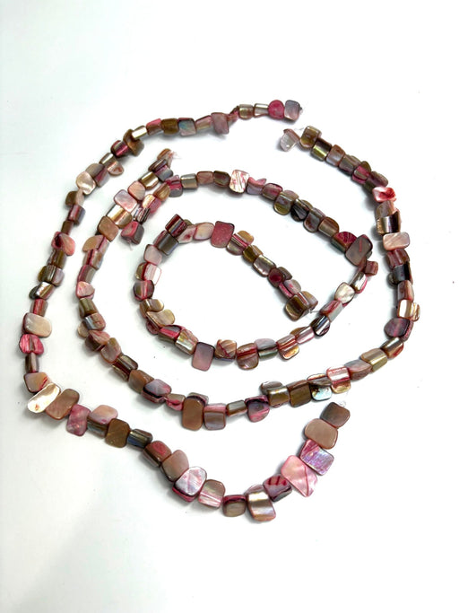 Shell Natural Dyed Mother of Pearl Strand Mix 3 x 38cm Nuggets Blush - Harry & Wilma