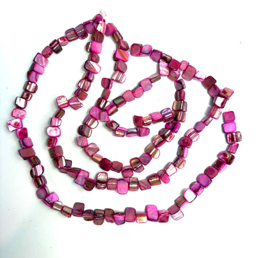 Shell Natural Dyed Mother of Pearl Strand Mix 3 x 38cm Nuggets Hot Pink - Harry & Wilma