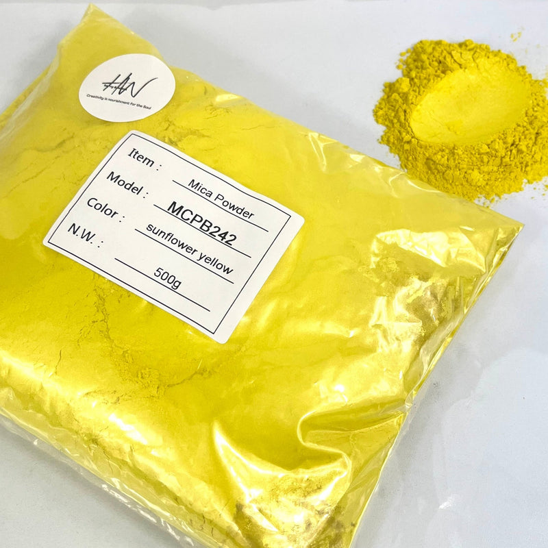 Sunflower Yellow BULK Lustre Mica Powder 500g bag - Harry & Wilma
