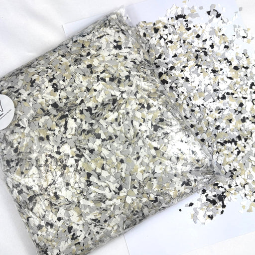 Vinyl Flakes 1kg - Soft tones with black - Harry & Wilma