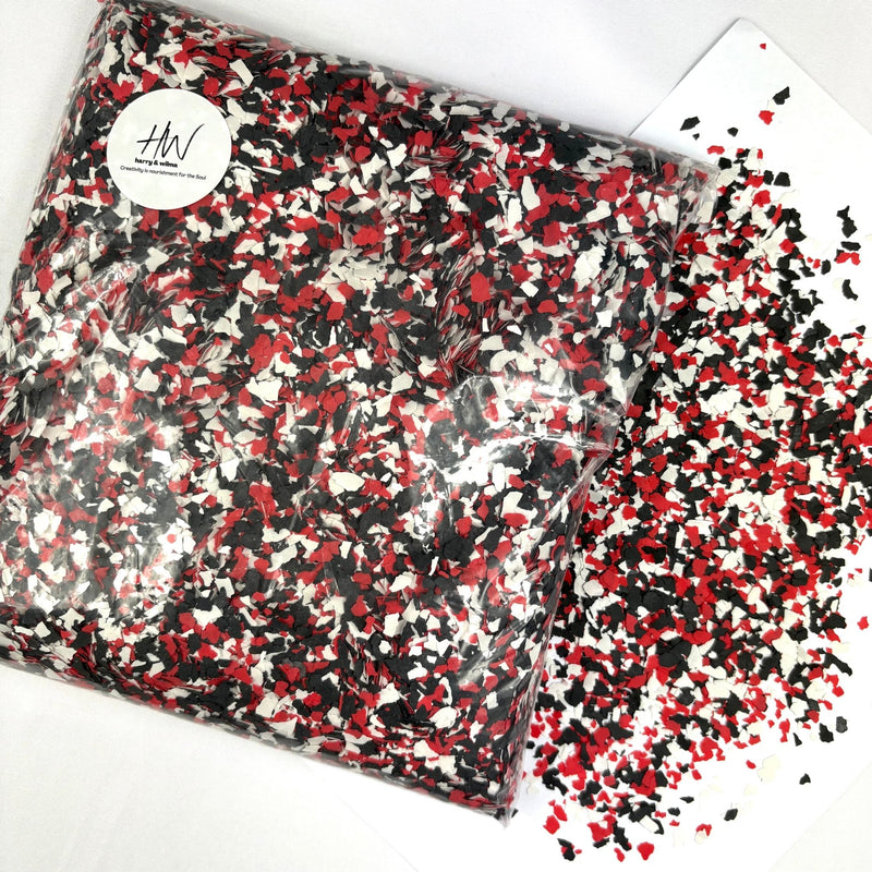 Vinyl Flakes 5kg - Flame Red Mix - Harry & Wilma