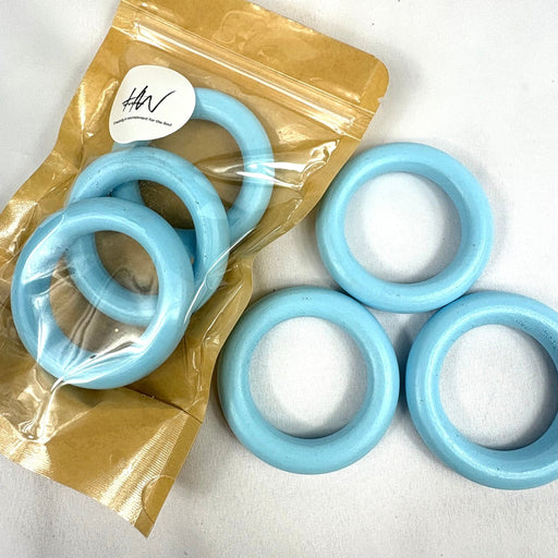 Wooden Rings 73mm 3pcs - Baby Blue - Harry & Wilma
