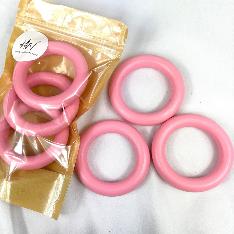 Wooden Rings 73mm 3pcs - Deep Salmon - Harry & Wilma
