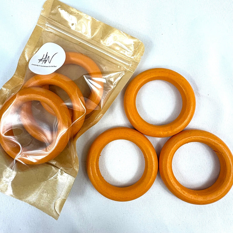 Wooden Rings 73mm 3pcs - Orange - Harry & Wilma