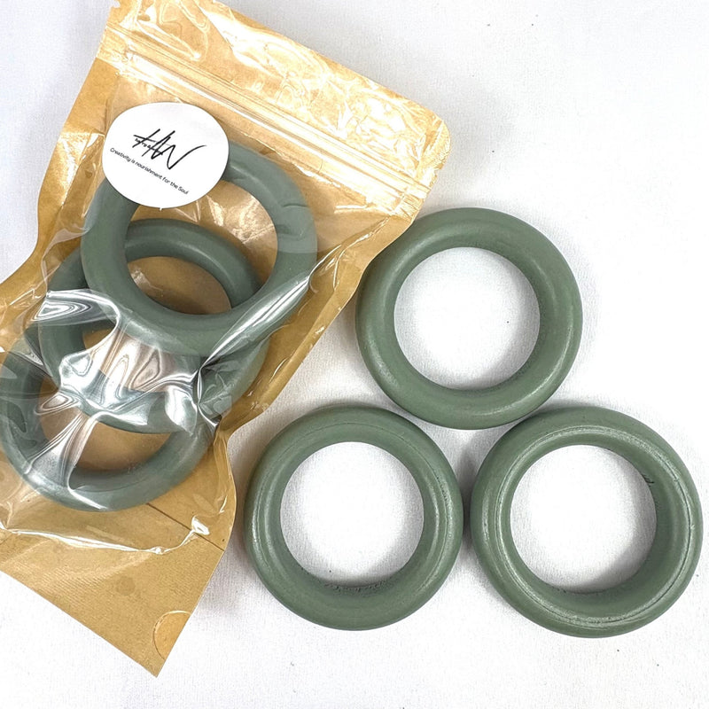 Wooden Rings 73mm 3pcs - Sage - Harry & Wilma