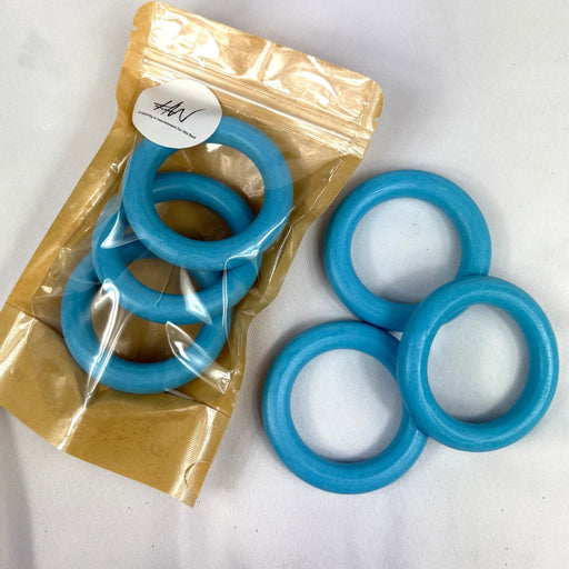 Wooden Rings 73mm 3pcs - Turquoise - Harry & Wilma