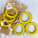 Wooden Rings 73mm 3pcs - Yellow