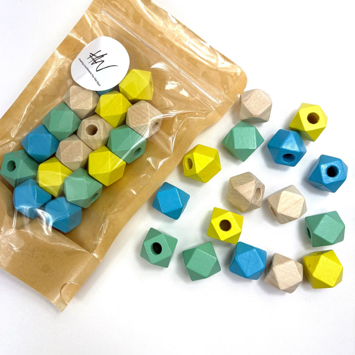 Wooden Summer Mix Geometric Beads with Large Hole - Harry & Wilma