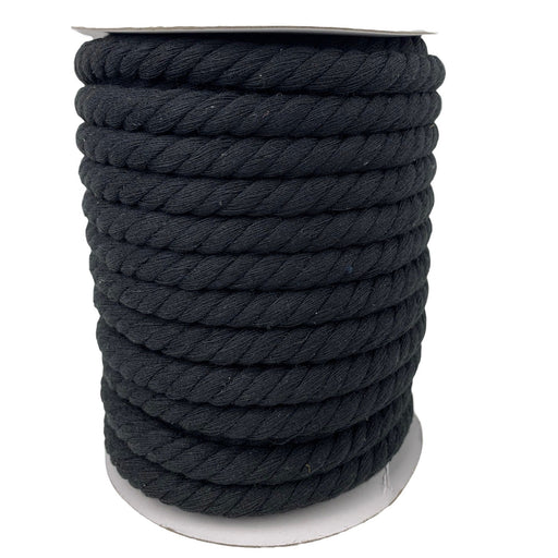 10mm Macrame Cotton Rope 15mtr Roll - Black