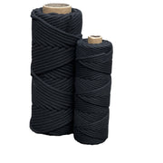 3mm Braided Macrame Cord 50mtr - Black - Harry & Wilma