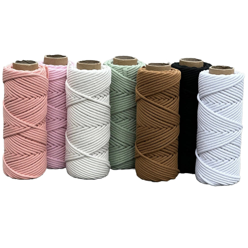 3mm Braided Macrame Cord 50mtr - Black - Harry & Wilma