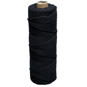 3mm Braided Macrame Cord 50mtr - Black - Harry & Wilma