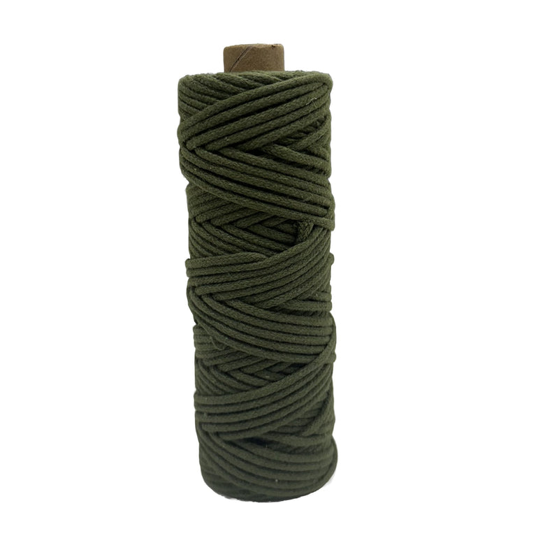 3mm Braided Macrame Cord 50mtr - Moss Green - Harry & Wilma