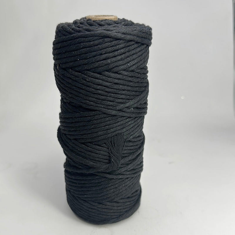 3mm Macrame Black SINGLE Strand 100mtr Roll - Harry & Wilma