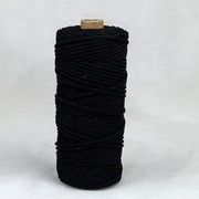 3mm Macrame Cotton Cord Black 100mtr roll - Harry & Wilma