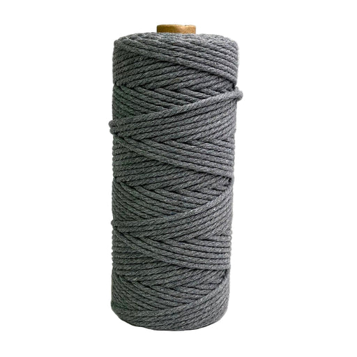 3mm Macrame Cotton Cord Grey 100mtr roll - Harry & Wilma
