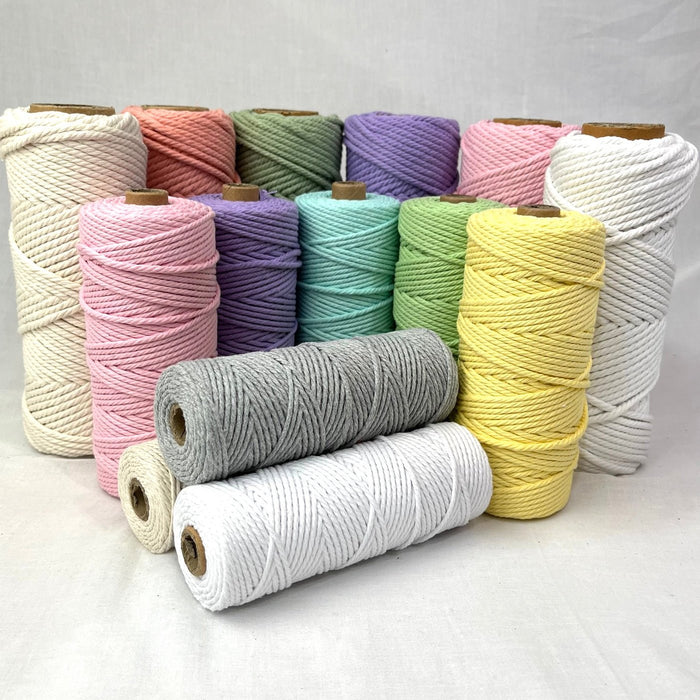 3mm Macrame Cotton Cord Soft Pink 100mtr roll - Harry & Wilma