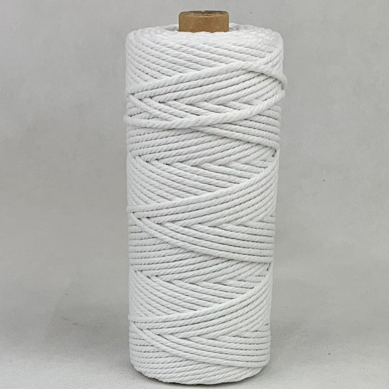 3mm Macrame Cotton Cord White 100mtr roll - Harry & Wilma