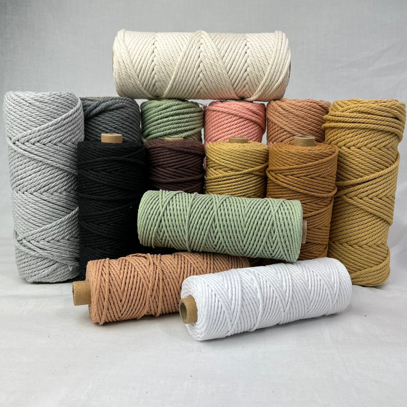 3mm Macrame Cotton Cord White 100mtr roll - Harry & Wilma