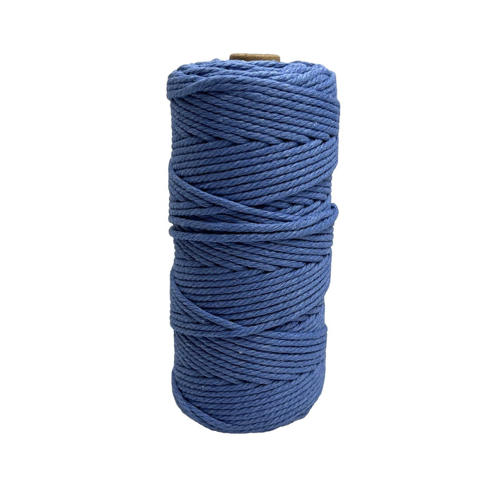 3mm Macrame Cotton Rope Denim Blue 100mtr roll - Harry & Wilma