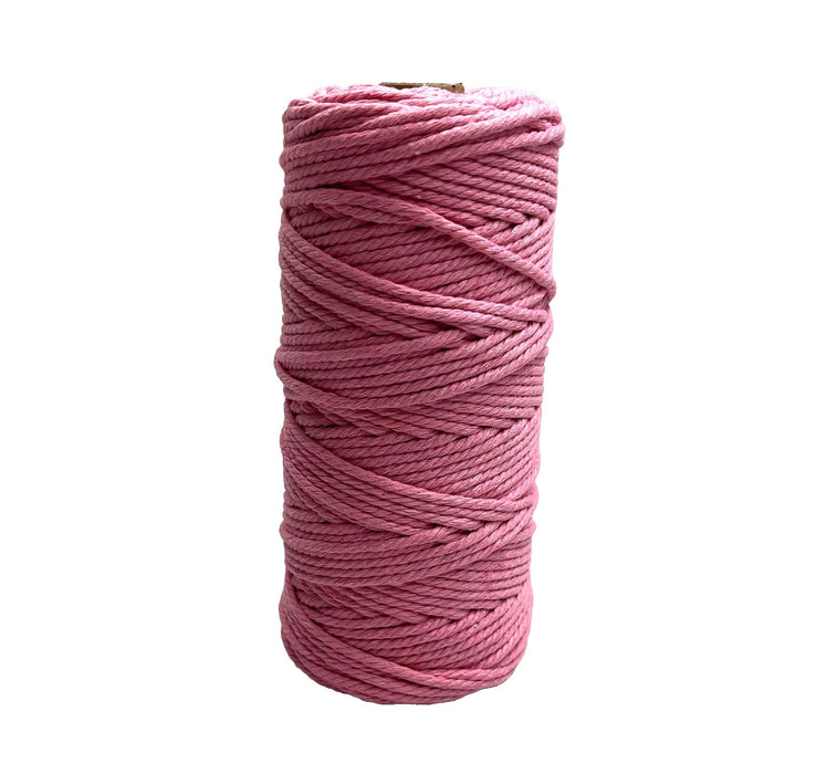 3mm Macrame Cotton Rope Princess Pink 100mtr roll - Harry & Wilma