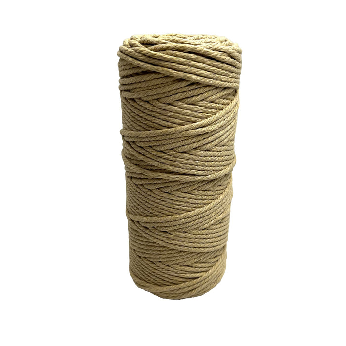 3mm Macrame Cotton Rope Wheat 100mtr roll - Harry & Wilma