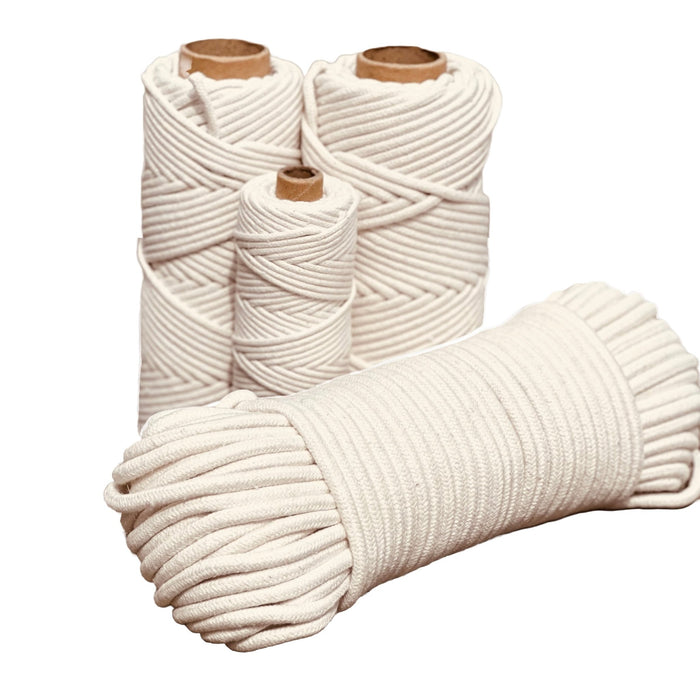 4mm Braided Macrame Cord 50mtr - Natural - Harry & Wilma