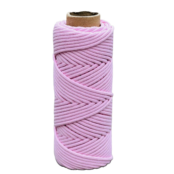 4mm Braided Macrame Cord 50mtr - Soft Pink - Harry & Wilma