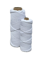 4mm Braided Macrame Cord 50mtr - White - Harry & Wilma