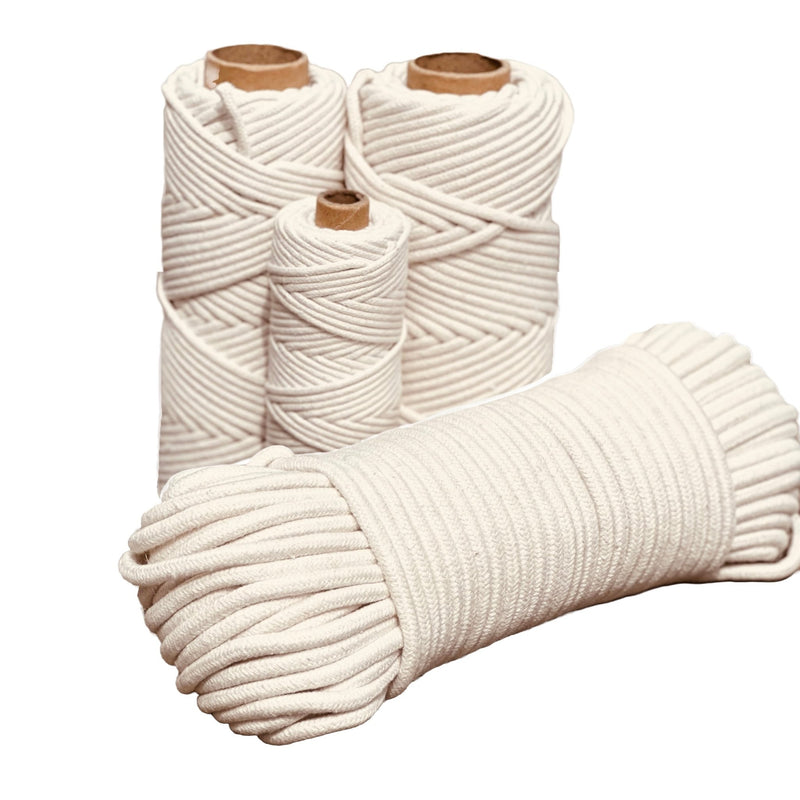 5mm Braided Macrame Cord 50mtr - Natural - Harry & Wilma