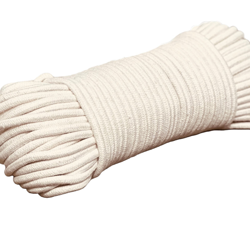 7mm Braided Macrame Cord 50mtr Hank - Natural - Harry & Wilma